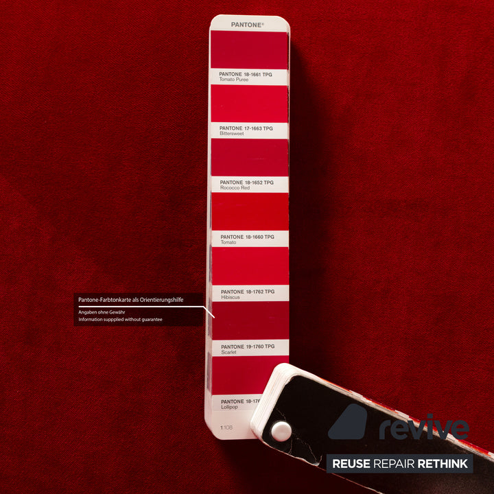 Bretz Gaudi Fabric Three-Seater Red Sofa Couch Velvet New Cover