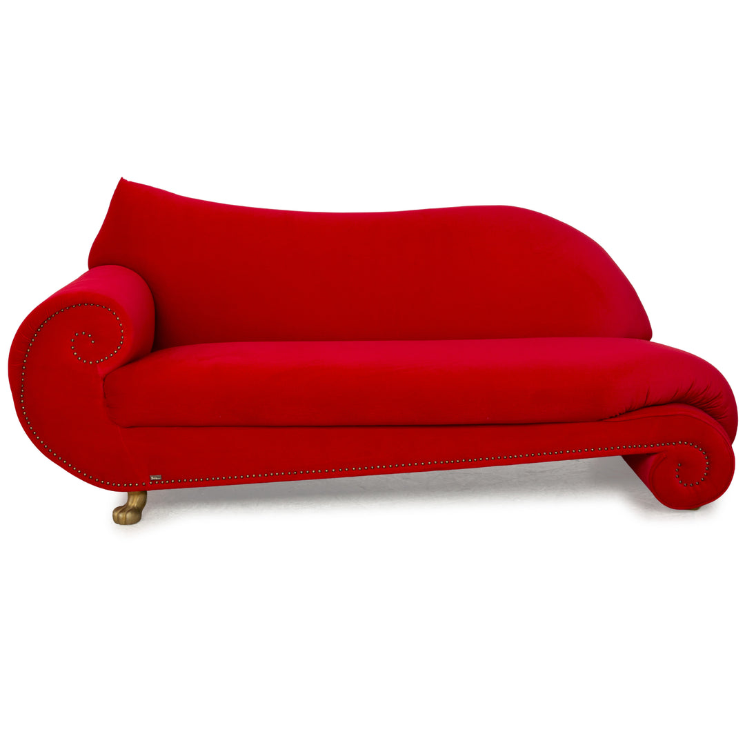 Bretz Gaudi Fabric Three Seater Red Sofa Couch