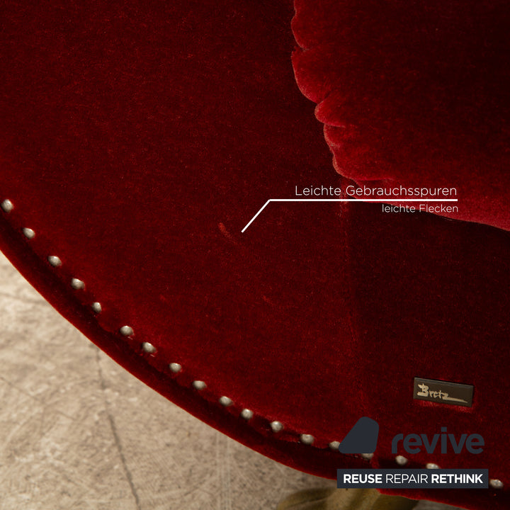 Bretz Gaudi Fabric Three Seater Red Sofa Couch