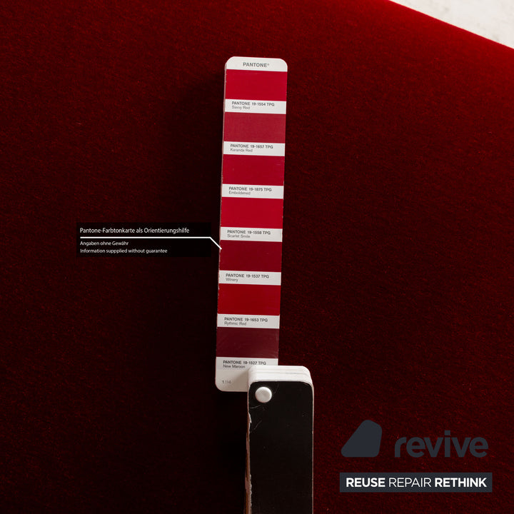 Bretz Gaudi Fabric Three Seater Red Sofa Couch