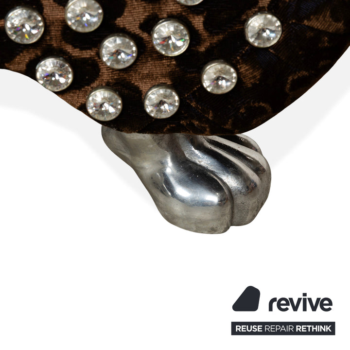 Bretz Gaudi Fabric Stool Brown