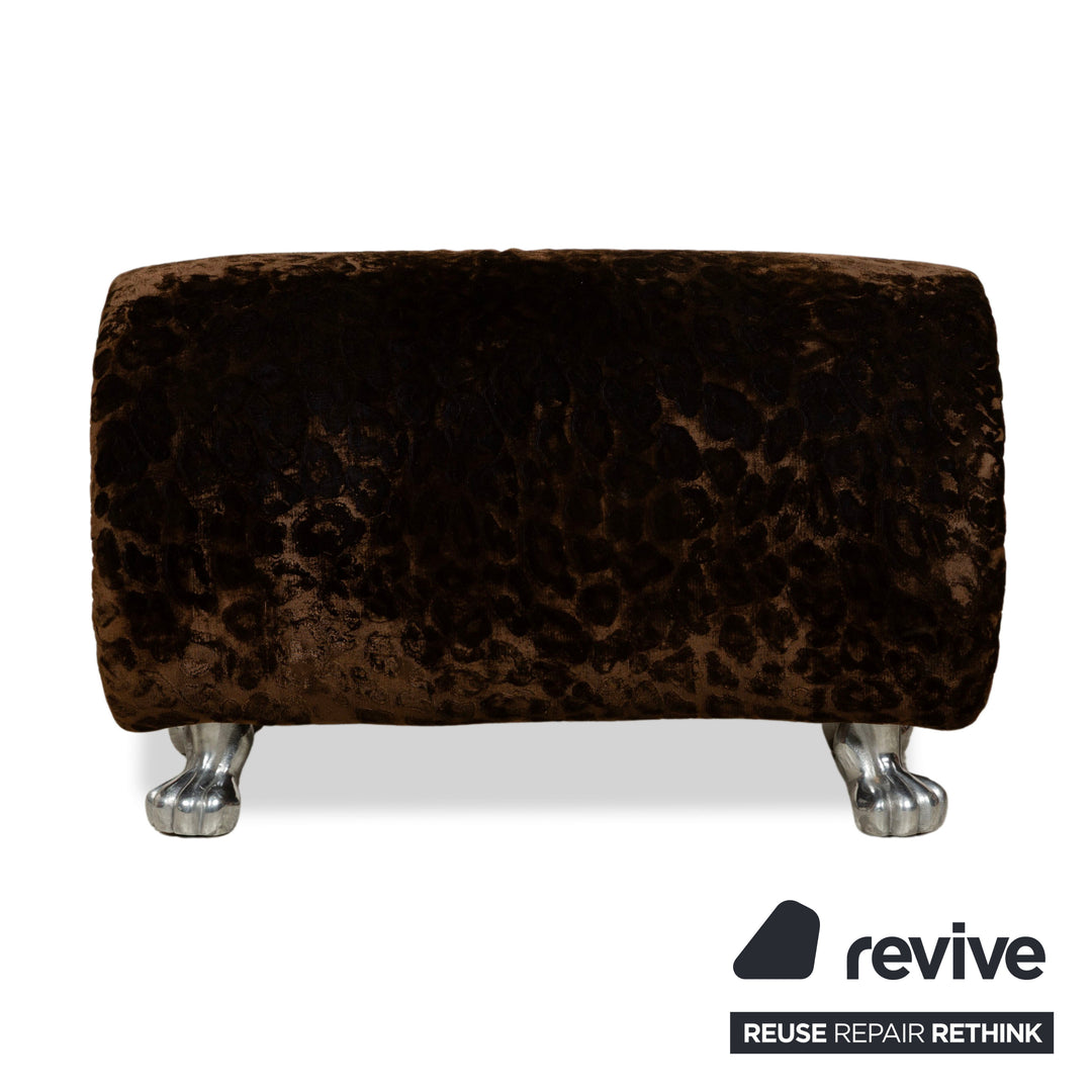 Bretz Gaudi Fabric Stool Brown