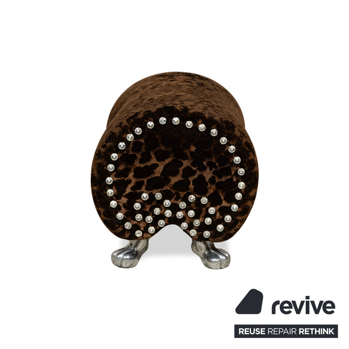 Bretz Gaudi Fabric Stool Brown