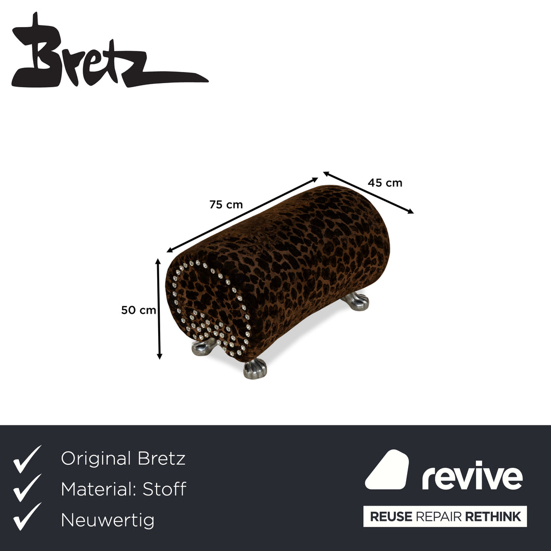 Bretz Gaudi Fabric Stool Brown