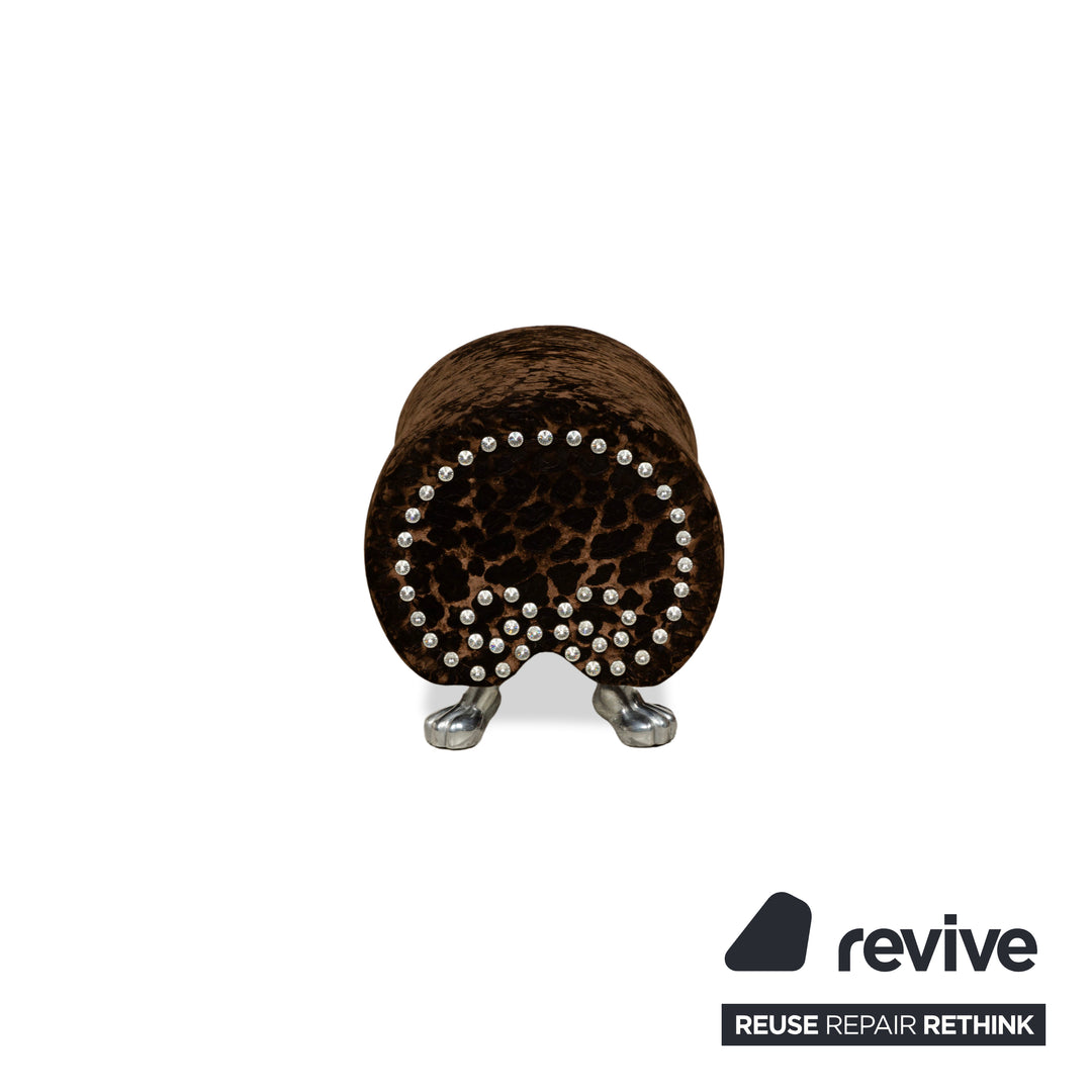 Bretz Gaudi Fabric Stool Brown