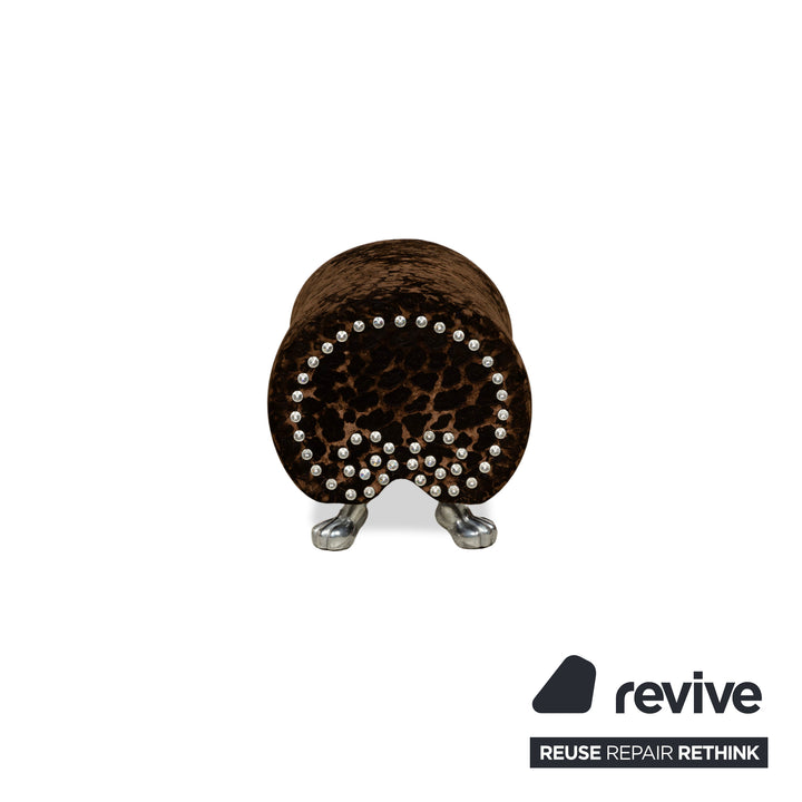 Bretz Gaudi Fabric Stool Brown