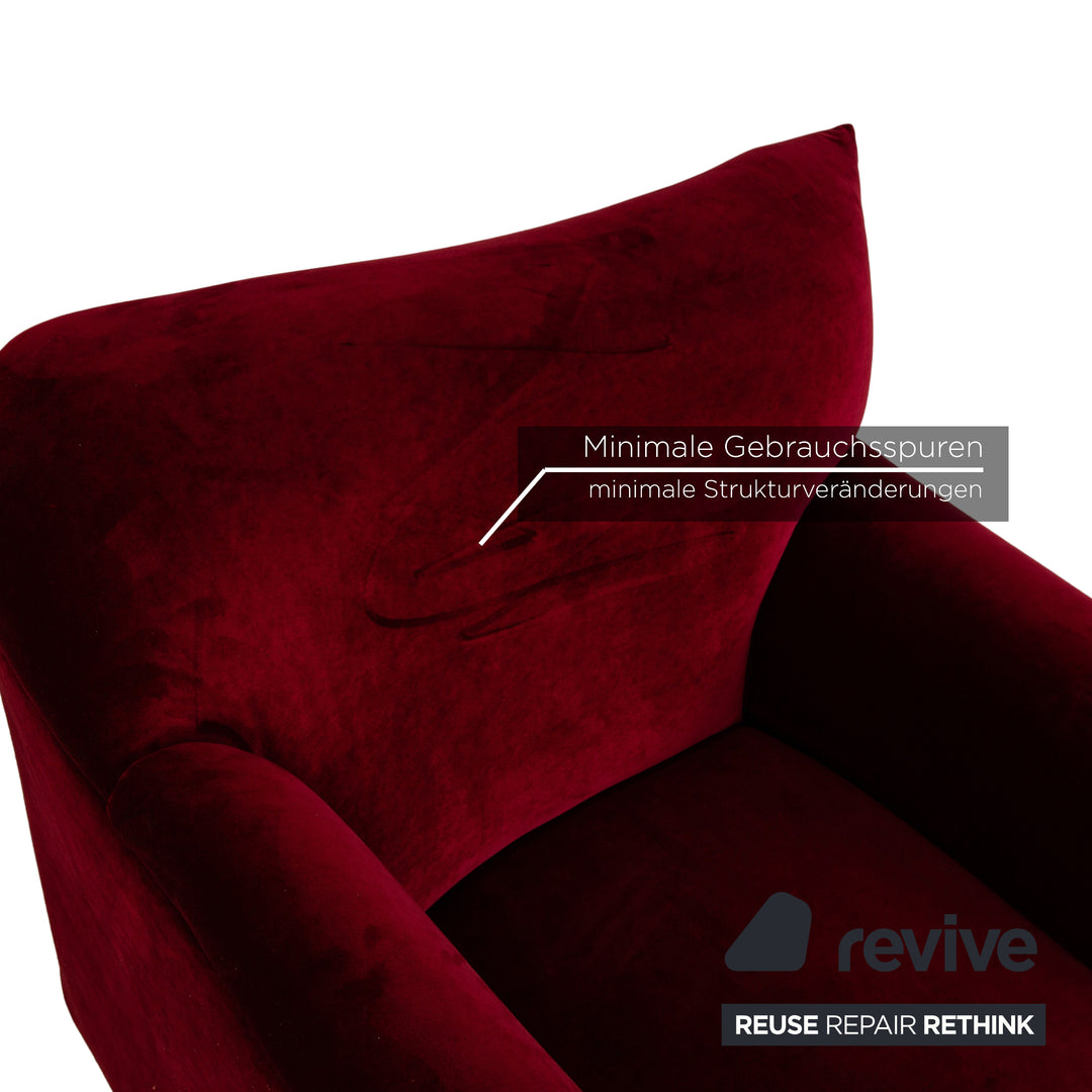 Bretz Gaudi Fabric Armchair Red Wine Red