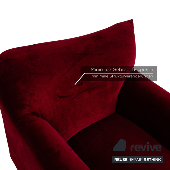 Bretz Gaudi Fabric Armchair Red Wine Red