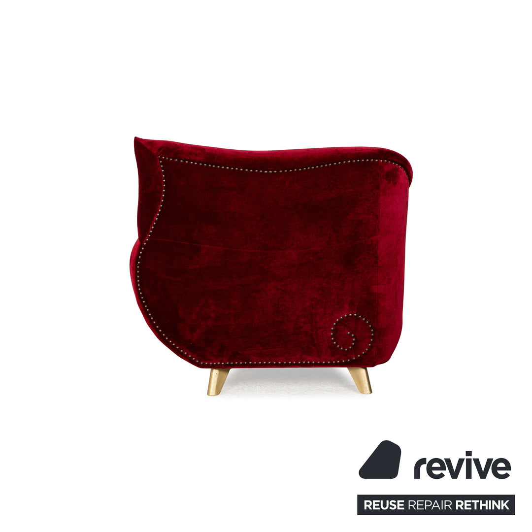 Bretz Gaudi Fabric Armchair Red Wine Red