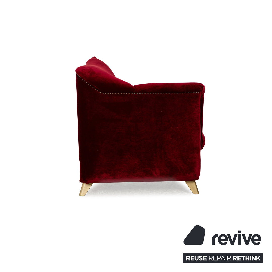 Bretz Gaudi Fabric Armchair Red Wine Red