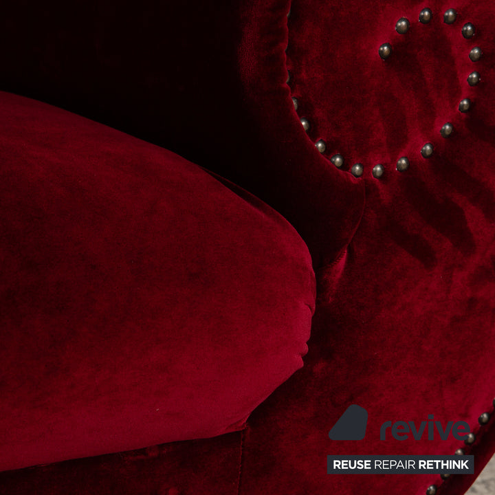 Bretz Gaudi Fabric Armchair Red Wine Red