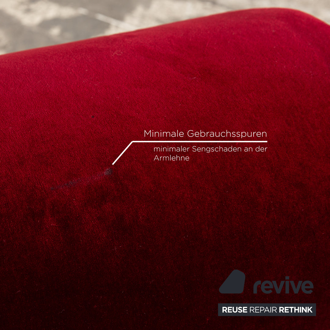 Bretz Gaudi Fabric Armchair Red Wine Red