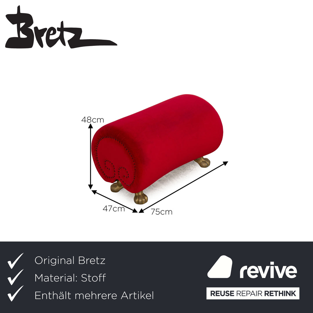 Bretz Gaudi fabric sofa set red stool three-seater red sofa couch