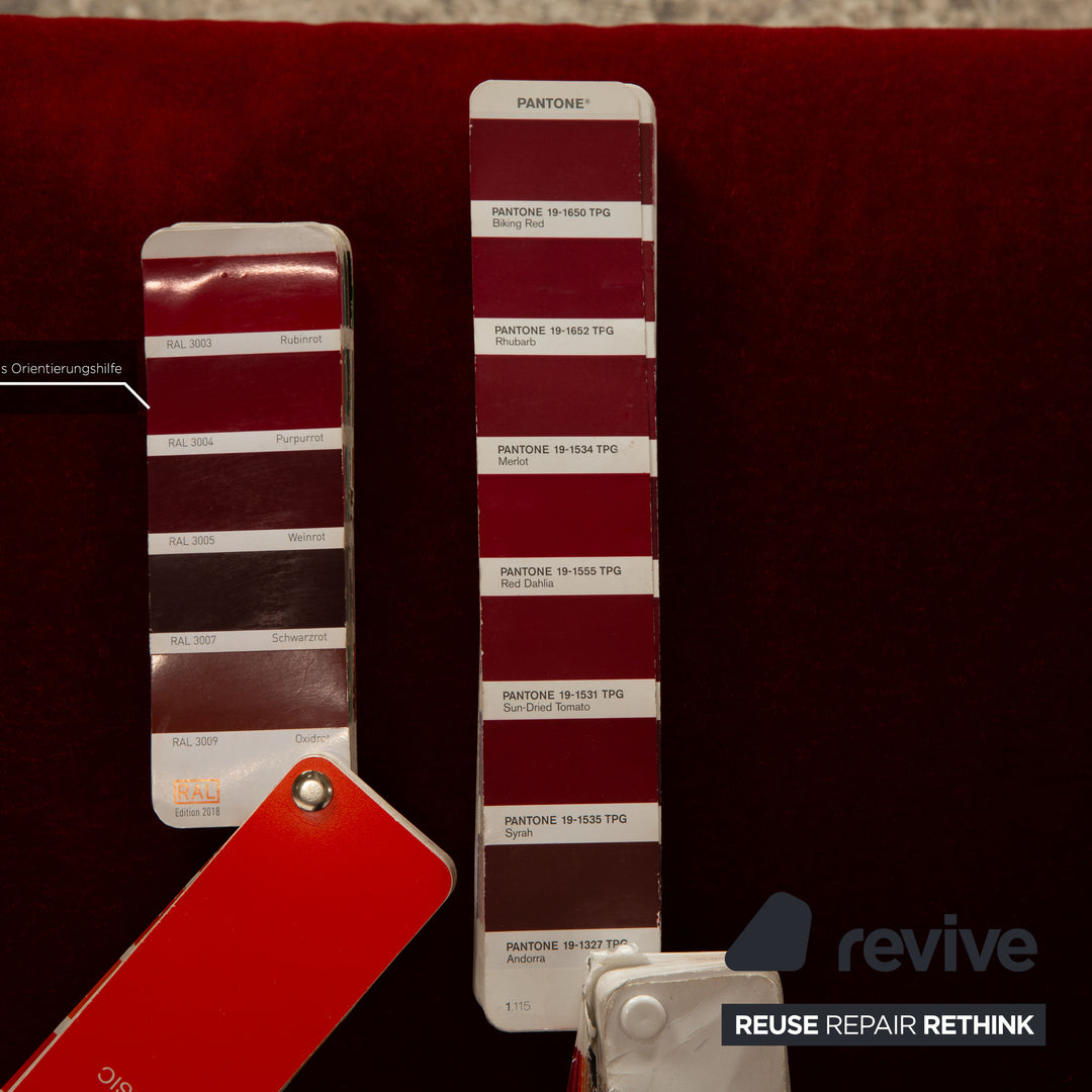 Bretz Gaudi fabric sofa set red armchair three-seater couch