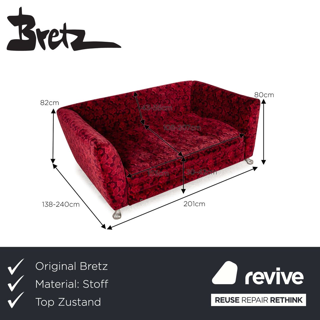 Bretz Monster fabric two-seater red manual function sofa couch sofa bed