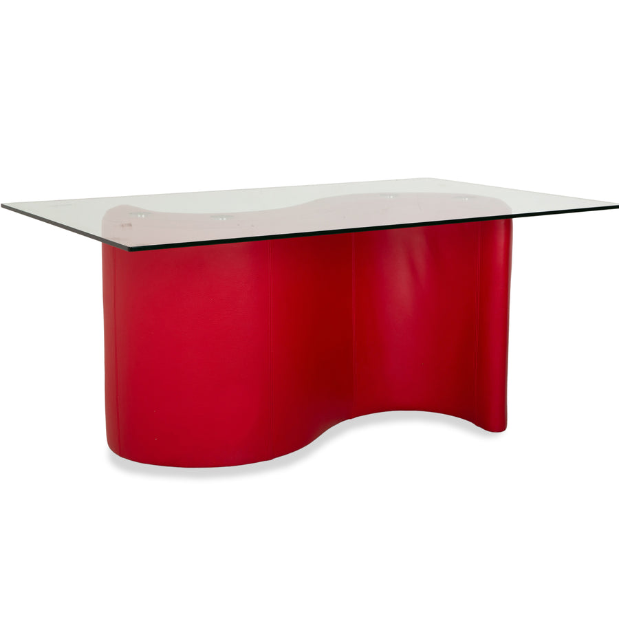 Bretz Glass Dining Table Red 159 x 99 cm