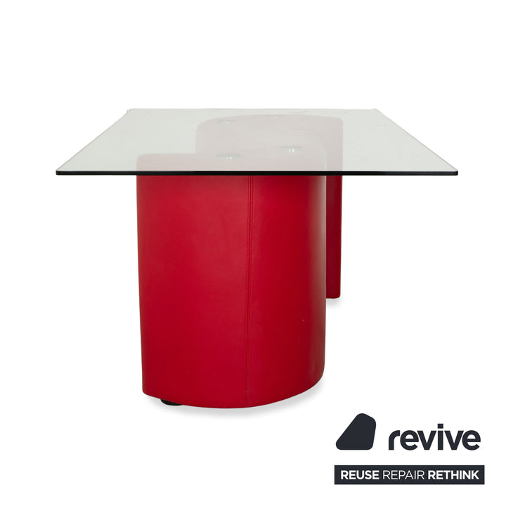 Bretz Glass Dining Table Red 159 x 99 cm