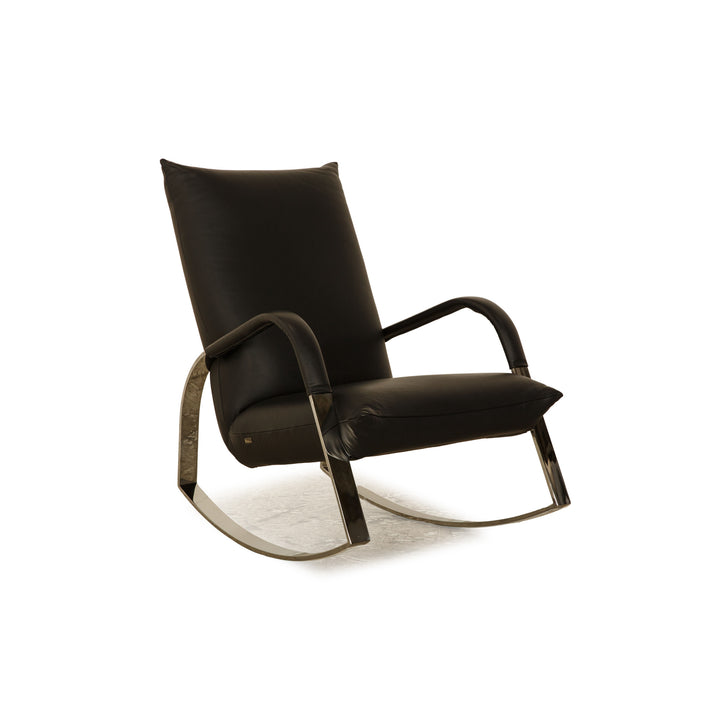 Bretz Highland B132 Leather Armchair Black Rocking Chair