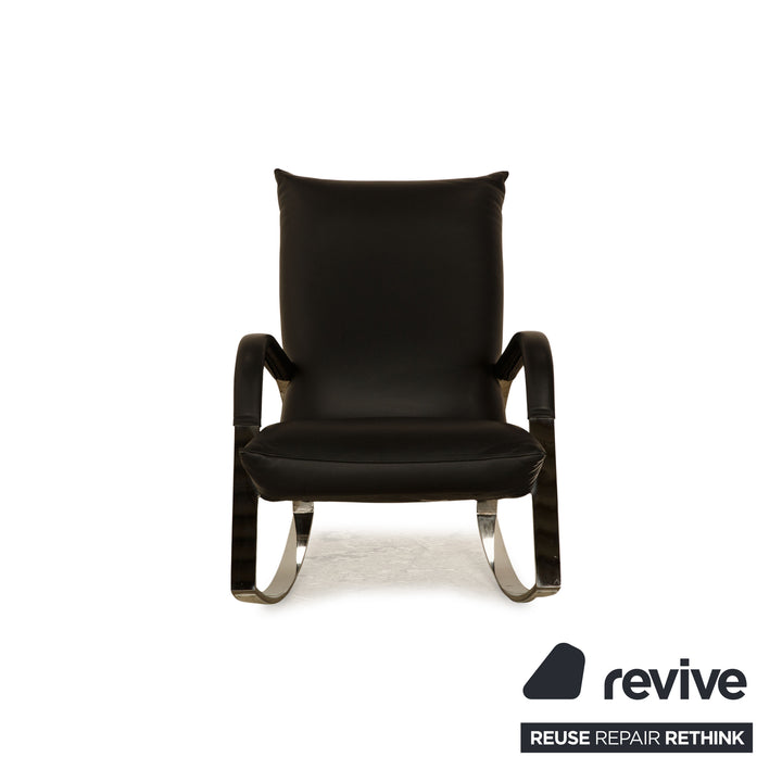 Bretz Highland B132 Leather Armchair Black Rocking Chair