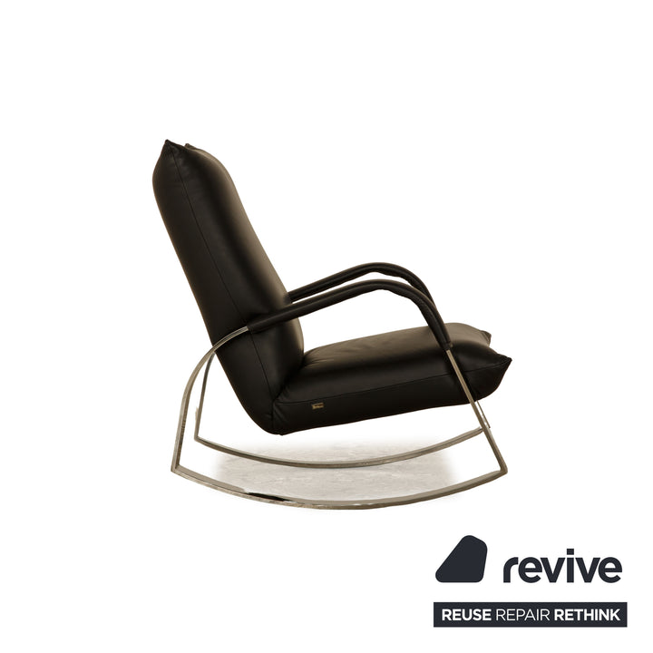Bretz Highland B132 Leather Armchair Black Rocking Chair