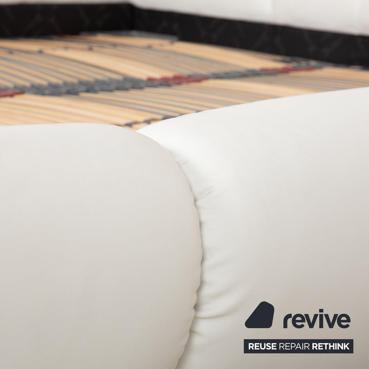 Bretz Rubber Leather Bed White Cream 200x200