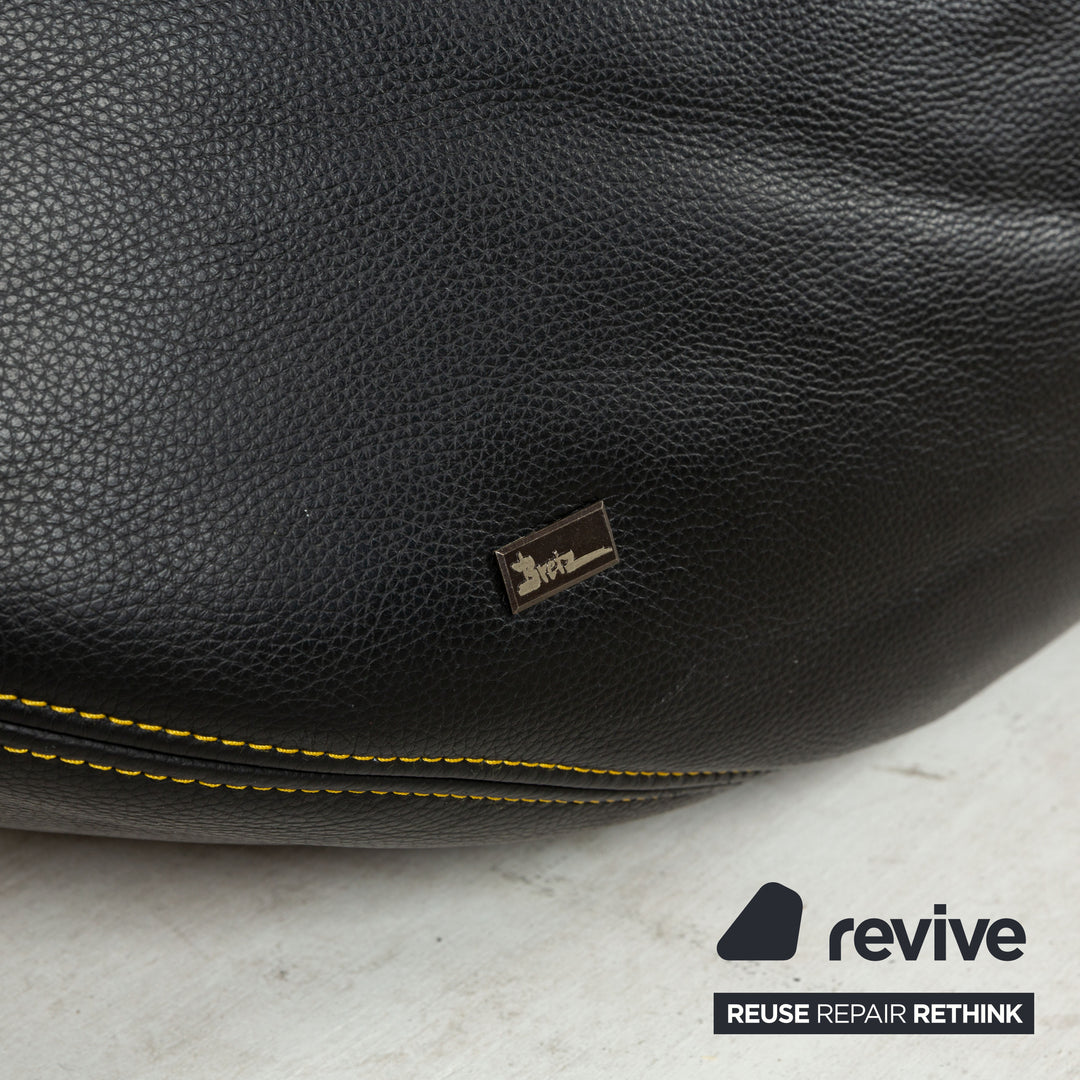 Bretz Leather Corner Sofa Black Yellow Recamiere left Sofa Couch