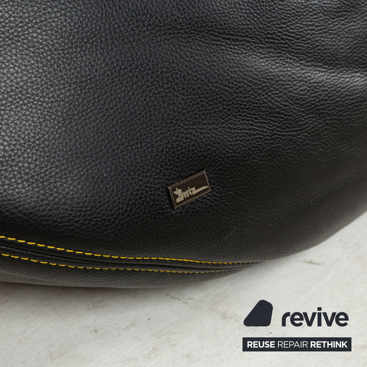 Bretz Leather Corner Sofa Black Yellow Recamiere left Sofa Couch