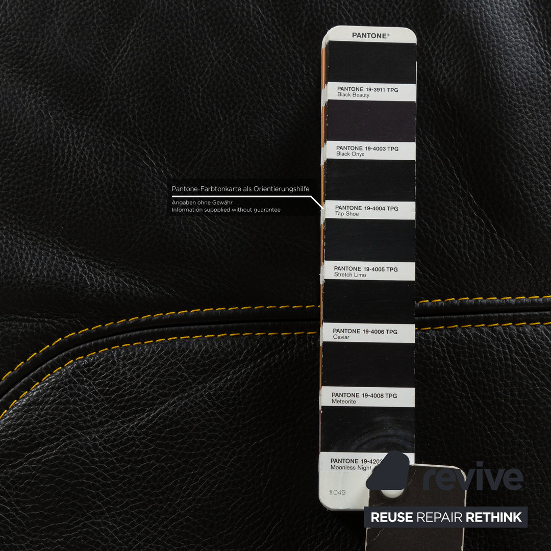 Bretz Leather Corner Sofa Black Yellow Recamiere left Sofa Couch