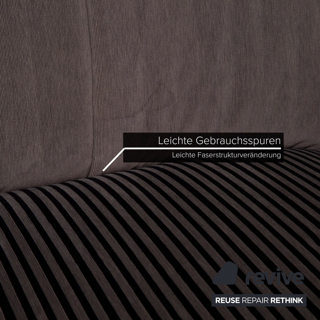 Bretz LouLou Fabric Sofa Grey Two-Seater Velvet