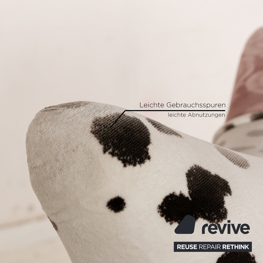 Bretz Lucky Fabric Lounger Cream White Black Red