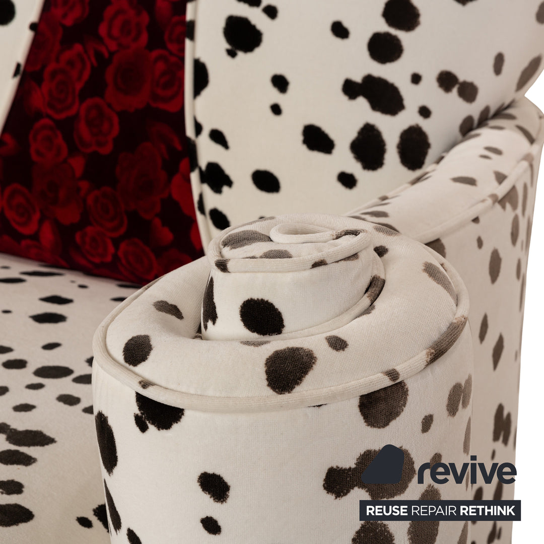 Bretz Lucky Fabric Lounger Cream White Black Red