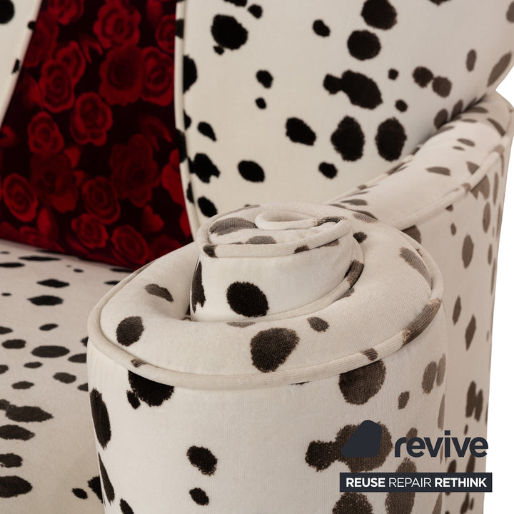 Bretz Lucky Fabric Lounger Cream White Black Red