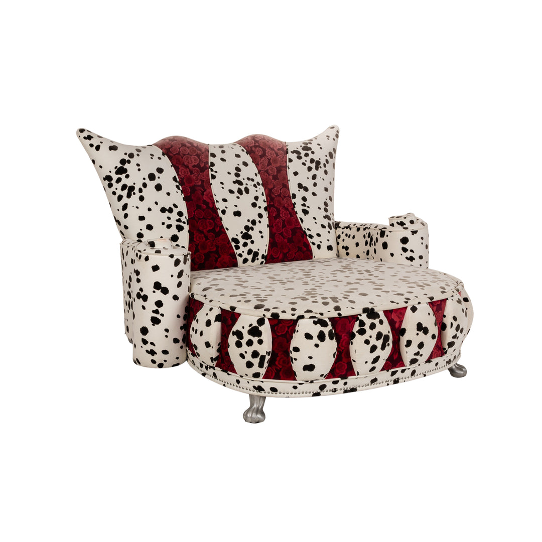 Bretz Lucky Fabric Lounger Cream White Black Red