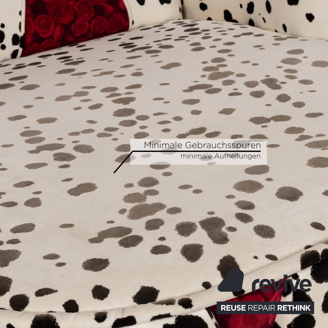 Bretz Lucky Fabric Lounger Cream White Black Red