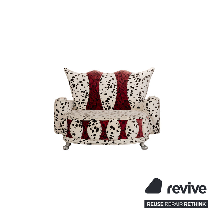 Bretz Lucky Fabric Lounger Cream White Black Red