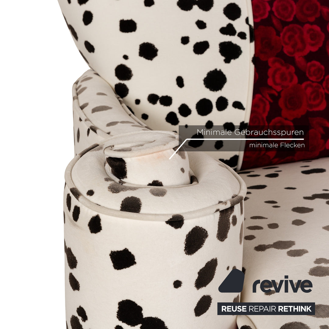 Bretz Lucky Fabric Lounger Cream White Black Red