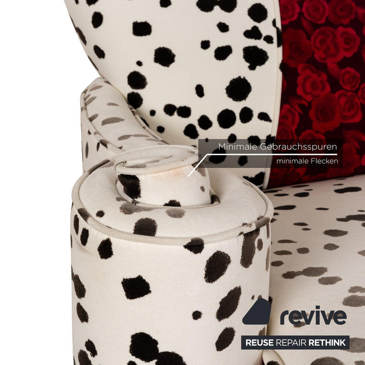 Bretz Lucky Fabric Lounger Cream White Black Red