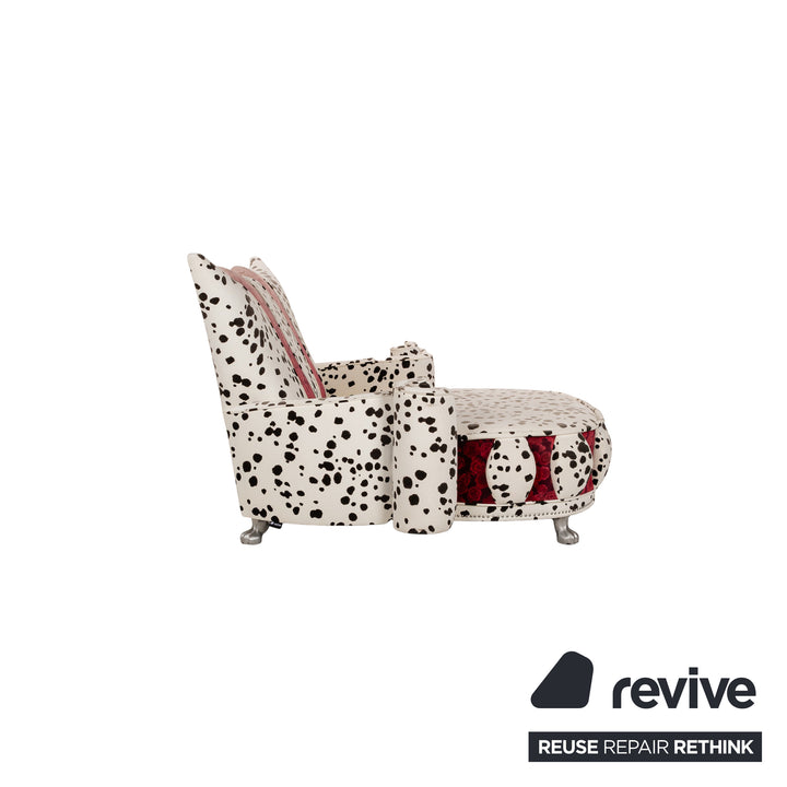 Bretz Lucky Fabric Lounger Cream White Black Red