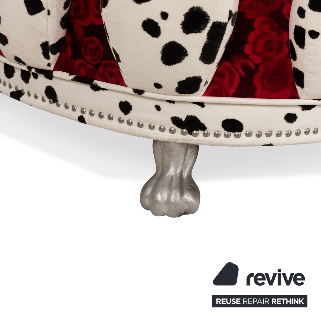 Bretz Lucky Fabric Lounger Cream White Black Red