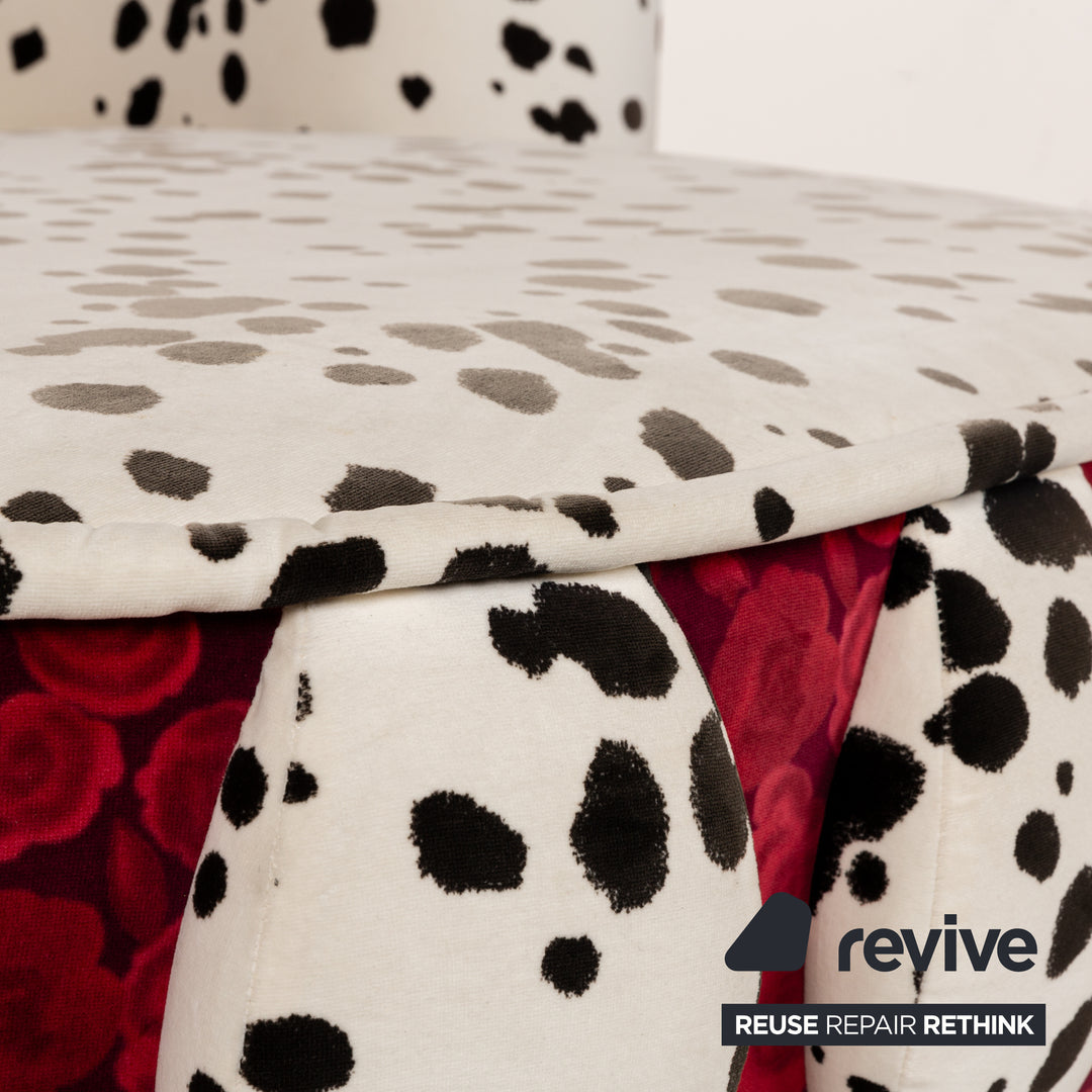 Bretz Lucky Fabric Lounger Cream White Black Red