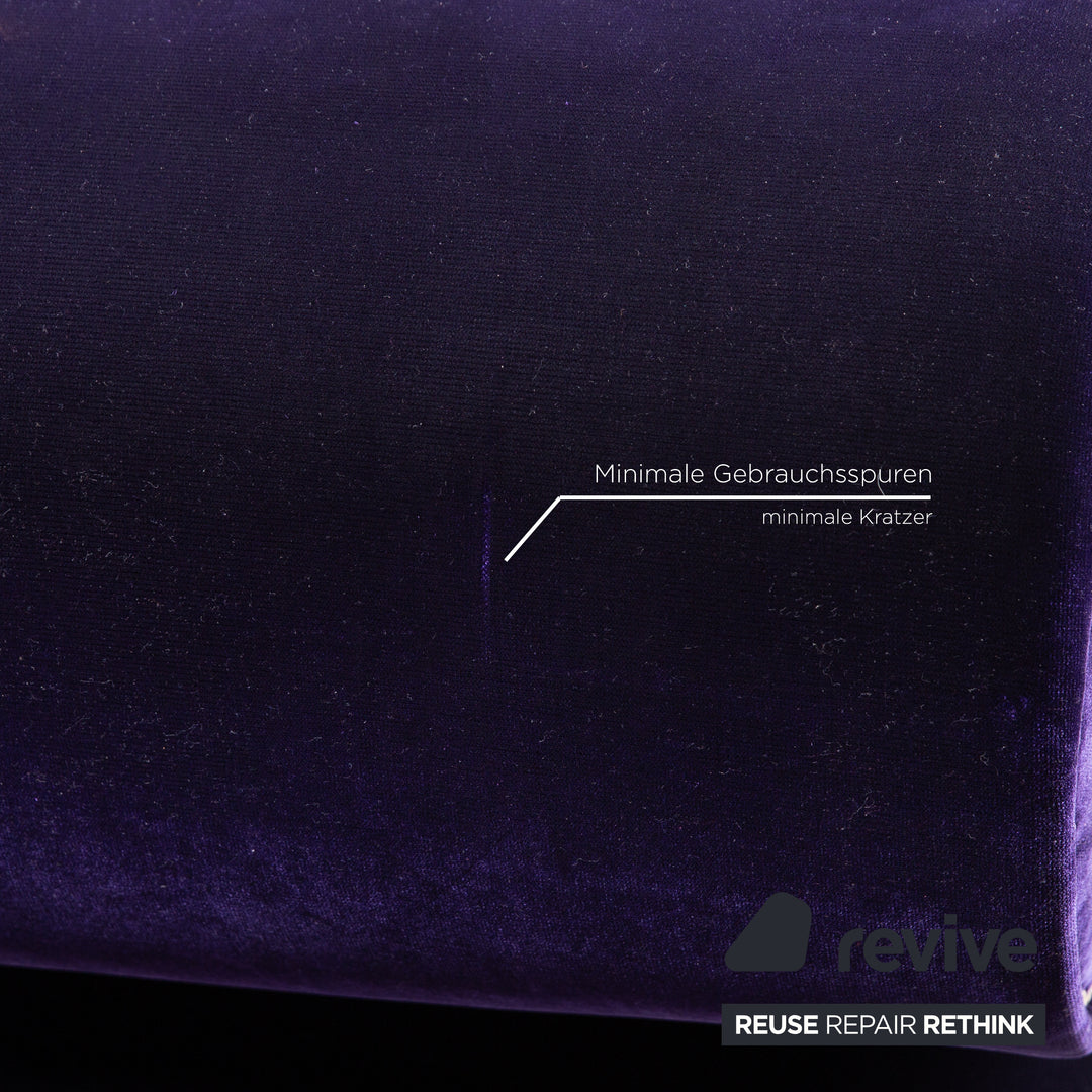 Bretz Mammut fabric sofa set purple 2x two-seater couch