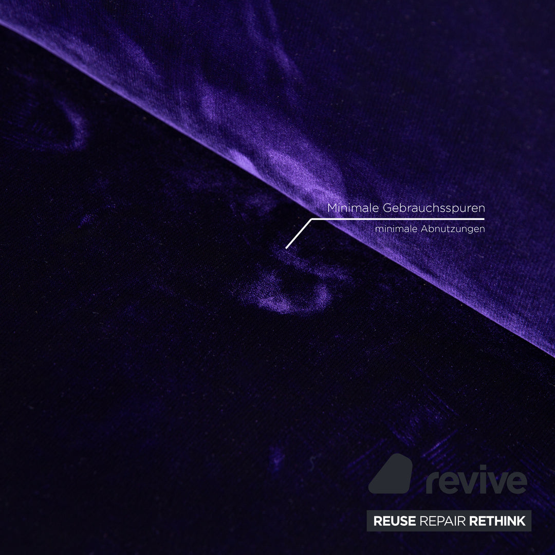 Bretz Mammut fabric sofa set purple 2x two-seater couch