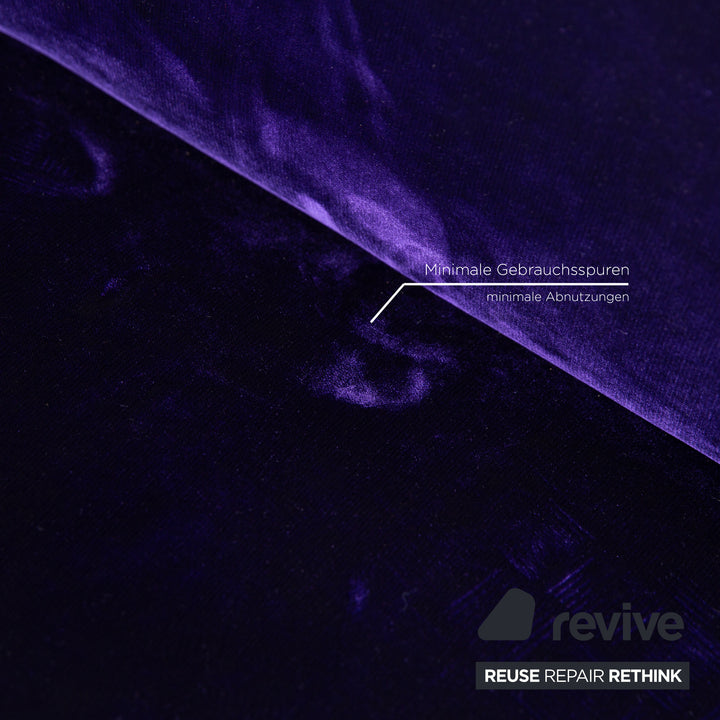 Bretz Mammut fabric sofa set purple 2x two-seater couch