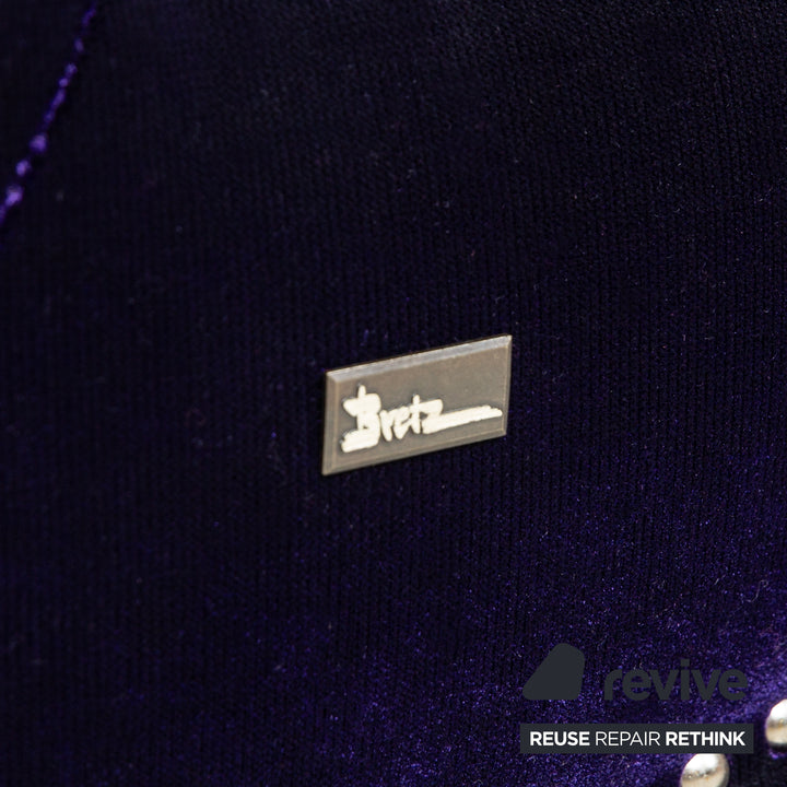 Bretz Mammut fabric sofa set purple 2x two-seater couch