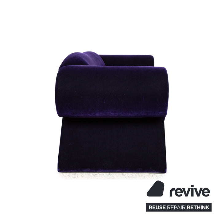 Bretz Mammut fabric sofa set purple 2x two-seater couch