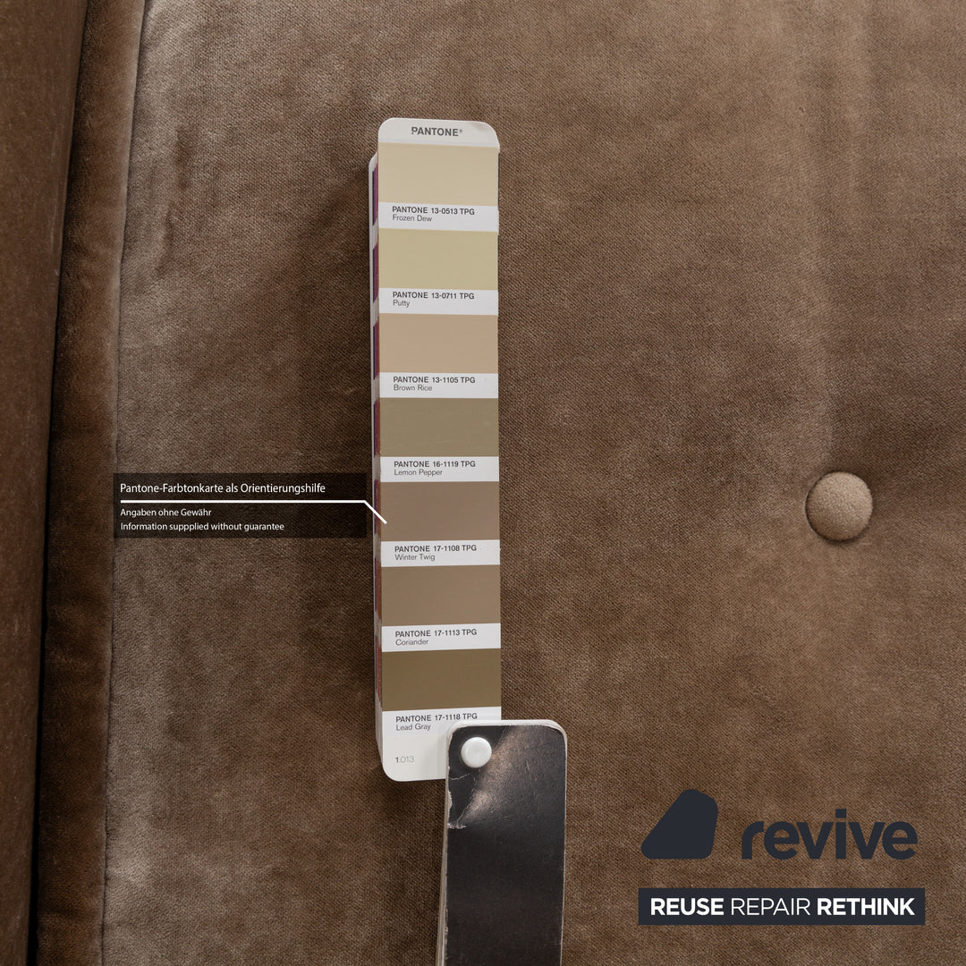 Bretz Mammut Fabric Four Seater Brown Sofa Couch