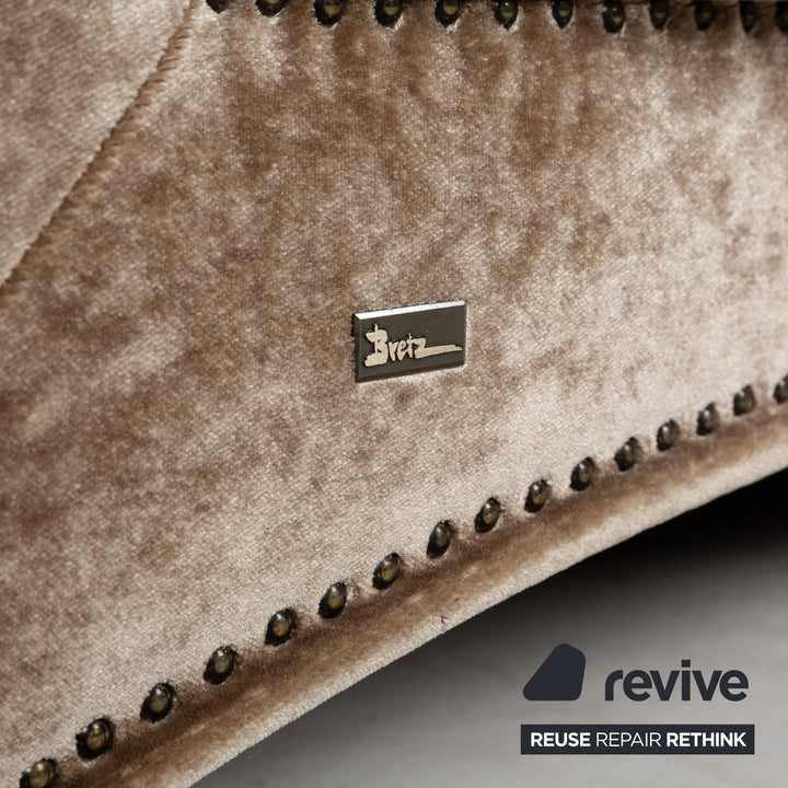 Bretz Mammut Fabric Four Seater Brown Sofa Couch