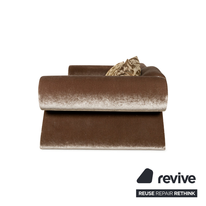 Bretz Mammut Fabric Four Seater Brown Sofa Couch