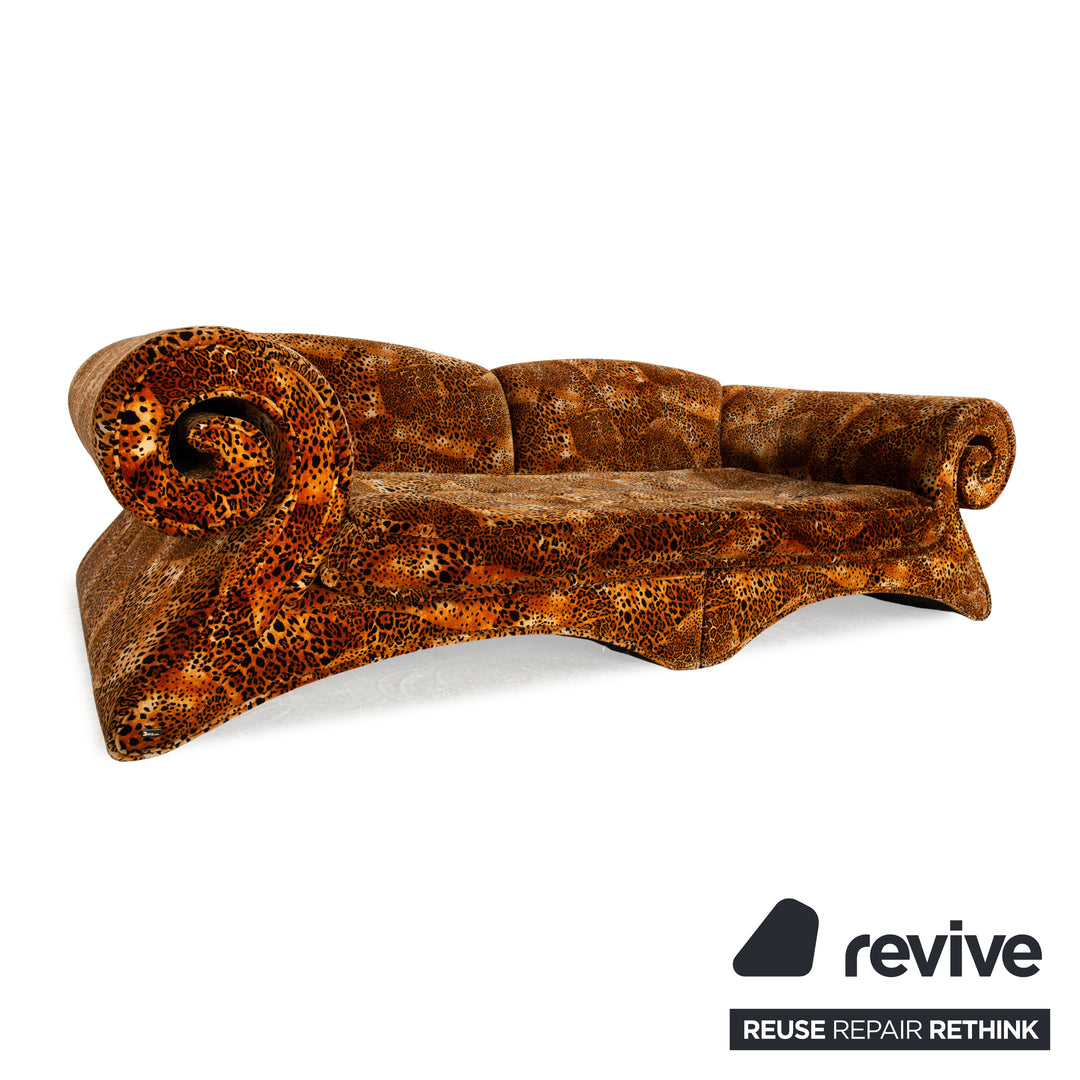 Bretz Mammut Fabric Four Seater Brown Sofa Couch