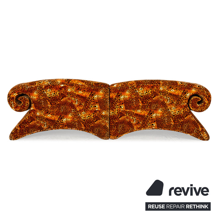 Bretz Mammut Fabric Four Seater Brown Sofa Couch